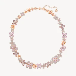 Platinum Statement Necklace with Multi-Gemstones