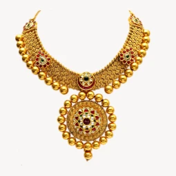 Gold Pendant Necklace with Diamond Accent